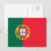 Briefkaart met vlag van Portugal (Voorkant / Achterkant)