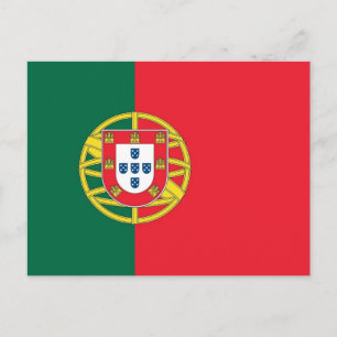 Briefkaart met vlag van Portugal
