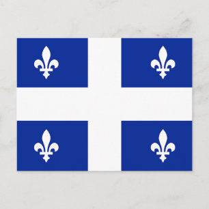 Briefkaart met vlag van Quebec, Canada