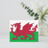 Briefkaart met vlag van Wales (Staand voorkant)