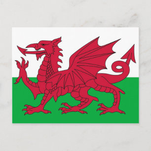 Briefkaart met vlag van Wales