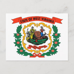 Briefkaart met vlag van West Virginia State - Vere