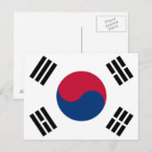 Briefkaart met vlag van Zuid-Korea (Voorkant / Achterkant)
