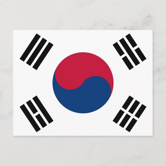 Briefkaart met vlag van Zuid-Korea (Voorkant)