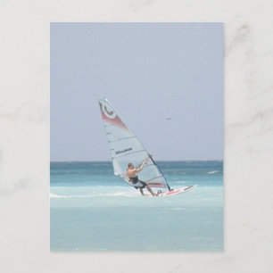 Briefkaart met wielsurfen