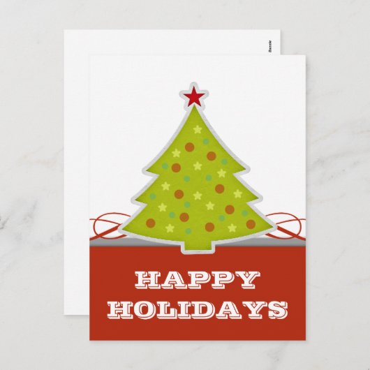 Briefkaart met witte kerstbomen (Voorkant / Achterkant)