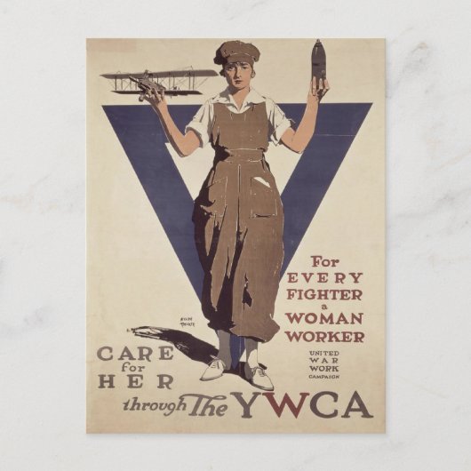 Briefkaart met WWII Propaganda Poster Print (Voorkant)