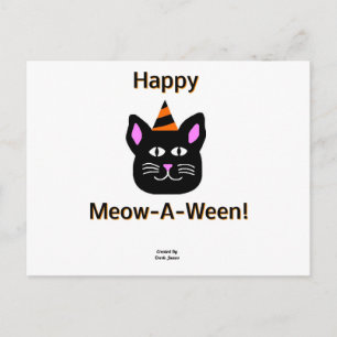 Briefkaart met zwart kattenvlees