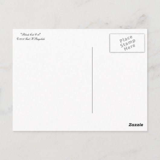 Briefkaart met zwarte kat (Achterkant)