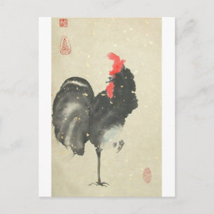 Briefkaart met zwarte rooster