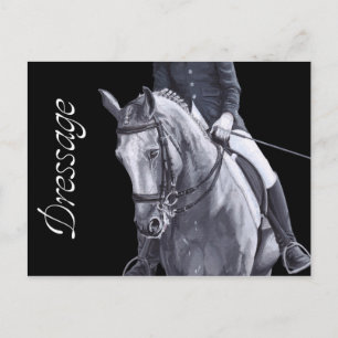 Briefkaart met zwarte & witte duo-dressage