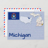 Briefkaart "Michigan" (Voorkant / Achterkant)