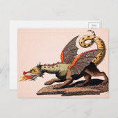  Briefkaart middeleeuwse draak (Voorkant / Achterkant)