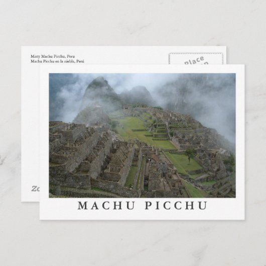 briefkaart "Misty Machu Picchu" (Voorkant / Achterkant)