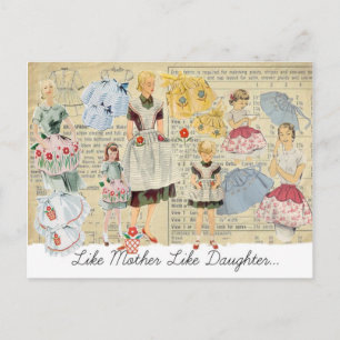 Briefkaart Moeder Dochter Aprons