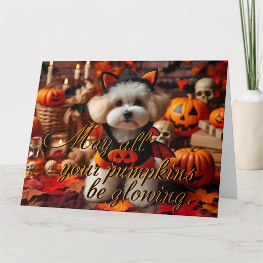 Briefkaart "Mogen al uw pompoenen gloeien" (Voorkant)