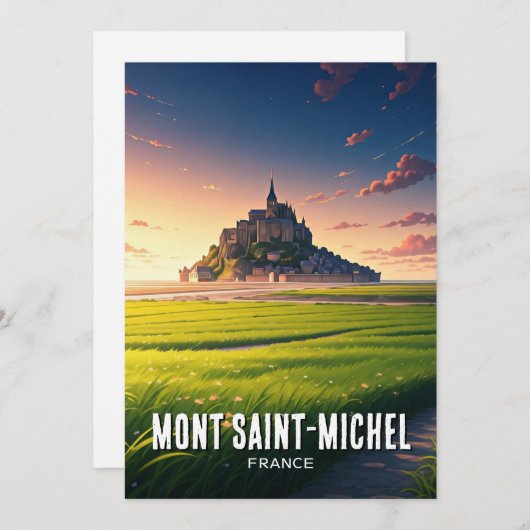 Briefkaart Mont Saint-Michel Sunset (Voorkant / Achterkant)
