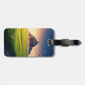 Briefkaart Mont Saint-Michel Sunset Bagagelabel (Achterkant horizontaal)