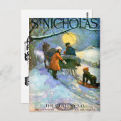  BRIEFKAART "MOONLIGHT SLEIGHRIDE" (Voorkant / Achterkant)