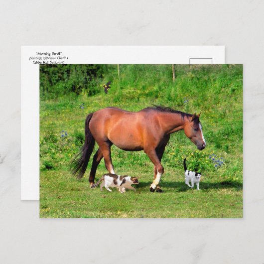 briefkaart "Morning Stroll" (Voorkant / Achterkant)