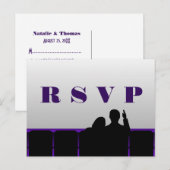Briefkaart Movie Theater RSVP, Paars (Voorkant / Achterkant)