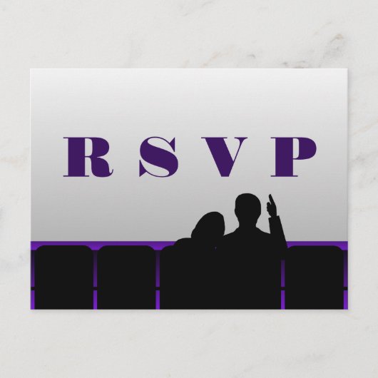Briefkaart Movie Theater RSVP, Paars (Voorkant)