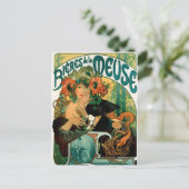 Briefkaart: Mucha - Bieres de la Meuse Briefkaart (Staand voorkant)