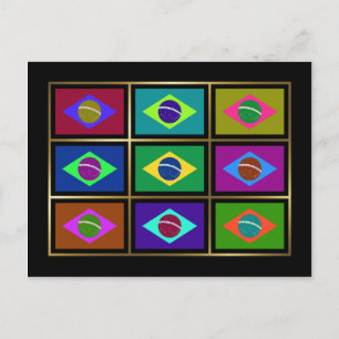 Briefkaart Multihue Flags Brazilië