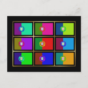 Briefkaart Multihue Flags Portugal