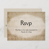 Briefkaart Music Menu RSVP (Voorkant / Achterkant)