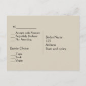 Briefkaart Music Menu RSVP (Achterkant)