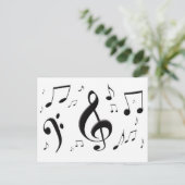 Briefkaart Muzieknoten samenvoegen (Staand voorkant)