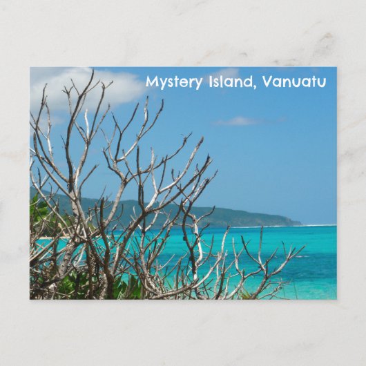 Briefkaart Mystery Island, Vanuatu. (Voorkant)