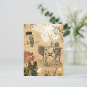 Briefkaart  naaimachine (Staand voorkant)