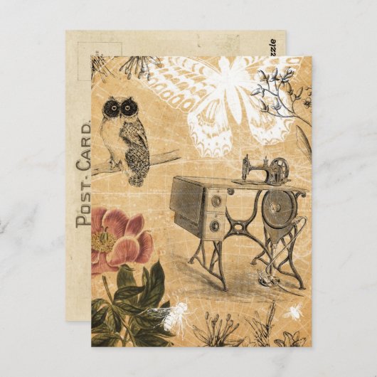 Briefkaart naaimachine (Voorkant / Achterkant)