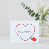 Briefkaart - naar mijn Valentijn hartvorm (Staand voorkant)