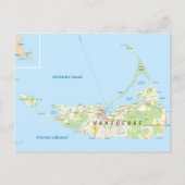 Briefkaart Nantucket Map (Voorkant)