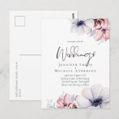 Briefkaart Navy Blue Coral Floral (Voorkant / Achterkant)