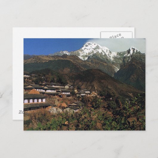 Briefkaart Nepal Annapurna - Gandrung (Voorkant / Achterkant)