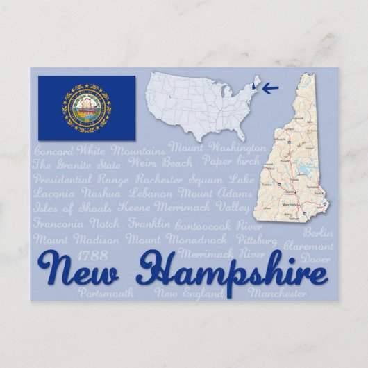 Briefkaart "New Hampshire" (Voorkant)