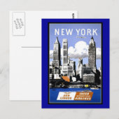 Briefkaart New York Groeten Vintage (Voorkant / Achterkant)