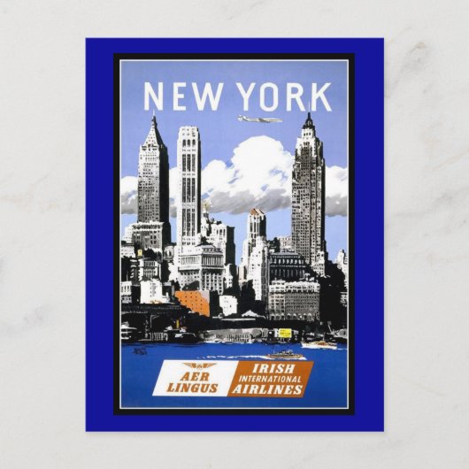 Briefkaart New York Groeten Vintage (Voorkant)