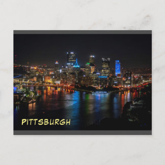 Briefkaart Night Uitzicht in Stunning-Pittsburgh