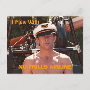 briefkaart "No Frills Airline"