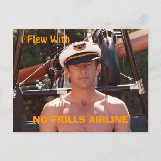 briefkaart "No Frills Airline" (Voorkant)