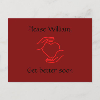 Briefkaart: Noem alsjeblieft, word snel beter, roo Briefkaart