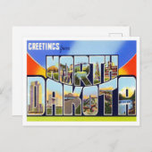 Briefkaart North Dakota Big Letters (Voorkant / Achterkant)