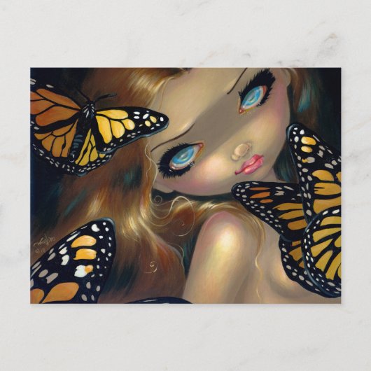 briefkaart "Nymph with Monarchs" (Voorkant)
