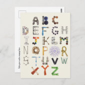 Briefkaart Objectalfabet | Terug naar school ABC A (Voorkant / Achterkant)