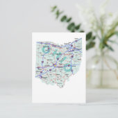 Briefkaart Ohio Interstate Map (Staand voorkant)